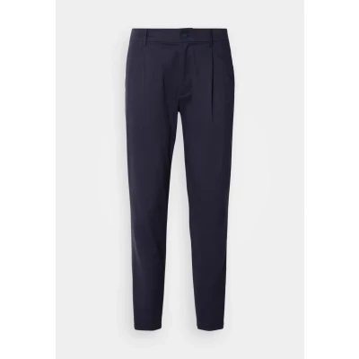 Abbildung von Calvin Klein Tapered Pleat Stoffhose, Herren, Größe: 36x32, Dark sapphire