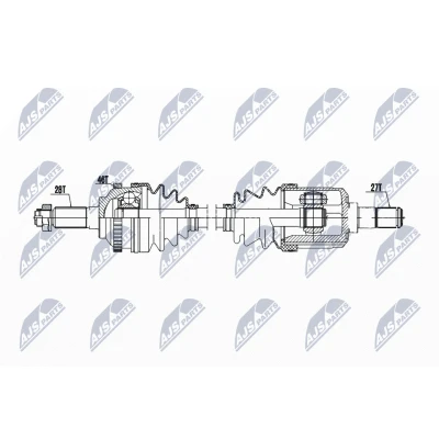 Abbildung von NTY NPW KA 386 Antriebswelle Vorderachse links 625 Schaltgetriebe KIA: CARENS 3, 2