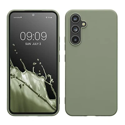 Abbildung von kwmobile Hülle kompatibel mit Samsung Galaxy A54 5G TPU Silikon Handyhülle Schutzhülle stoßabsorbierend flexibel Case in Graugrün