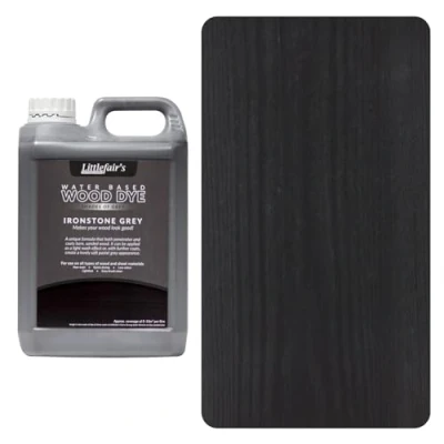 Abbildung von Littlefairs Holzlasur &amp; Farbstoff auf Wasserbasis Pastel Range (2.5ltr, Ironstone Grey)