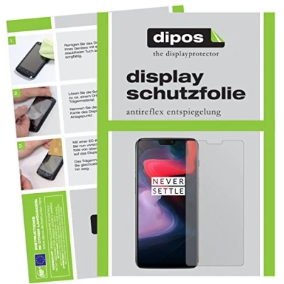Abbildung von dipos I 2X Schutzfolie matt kompatibel mit OnePlus 6 Folie Displayschutzfolie