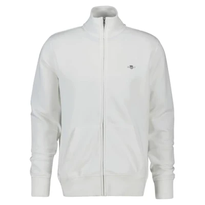 Abbildung von GANT Herren Sweatjacke REGULAR SHIELD FULL ZIP SWEAT, Reißverschluss, Stehkragen Weiß 5XL