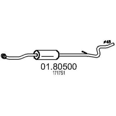 Abbildung von MTS 01.80500 Mittelschalldämpfer 2040 CITROËN: C3 I Schrägheck, Pluriel