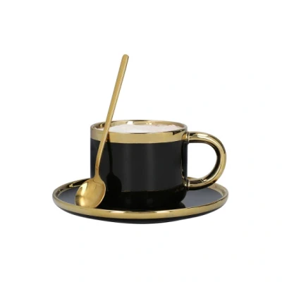 Abbildung von Homla Tasse mit Untertasse und Löffel SINNES Black, 200 ml