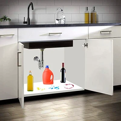 Abbildung von Evotrade Schutz für Küchenunterschrank aus Aluminium, Untertischplatte (Größen wählbar 562, 862 oder 1162 mm) mit Aufkantung (562 x 530)