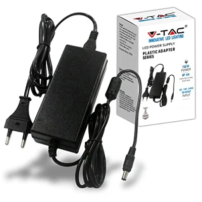 Abbildung von V TAC Netzteil 12 78 W 6,5 A mit 2,1 Klinke für Kameras, LED Streifen, Modem Transformator Plug &amp; Play Stromstecker Haus Bildschirme, elektronische Geräte Eingang AC 100 240