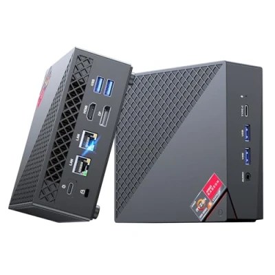 Abbildung von NiPoGi AM06 PRO Mini PC AMD Ryzen 7 5800U(8C/16T, bis zu 4,4 GHz), 16GB DDR4 512GB M.2 SSD Desktop Computer WiFi 6, Dual LAN, DP/HDMI 2.0/Type C 4K Triple Display mit VESA für Schule/Büro