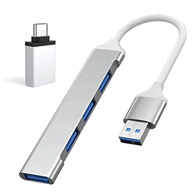 Abbildung von Kafeiya USB C Hub,4 Port 3.0 Ultra Flacher Datenhub,Aluminiumgehäuse 4 Datenhub Hub,für Mac Pro/Mini,i Mac,Notebook PC,USB Flash Drives,Mobile HDD,und mehr