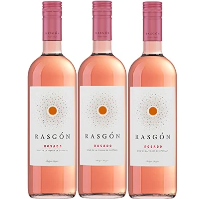 Abbildung von Rasgon Tempranillo Rosado Roséwein Wein halbtrocken Spanien (3 Flaschen)