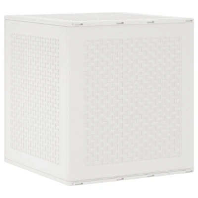 Abbildung von vidaXL Kompakte Außenlagerbox in Weiß Robuste UV beständige und wasserdichte Box für Garten, stylische moderne Lösung, einfach zu montieren, perfekte Balkon oder Terrassenlösung, wetterfeste Einhei