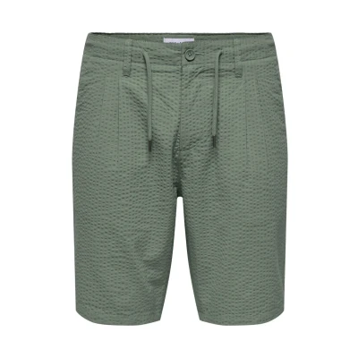 Abbildung von Only &amp; Sons Onsleo LIFE Seersucker NOOS Shorts, Herren, Größe: XS, Dunkelgrau