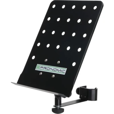 Abbildung von Pronomic NH 100 Notenhalter für Mikroständer (Notenhalter zum Anklemmen, Mikrofonständer Notenablage, Konzepthalter) schwarz