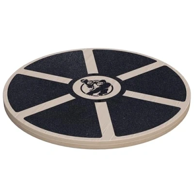 Abbildung von GORILLA SPORTS® Balance Board Holz, Rund, Ø 40cm, Rutschfest, bis 180 kg, Schwarz Wackelbrett, Therapiekreisel, Gleichgewichtstrainer, Balanceboard für Kinder, Erwachsene, Physiotherapie, Fitness