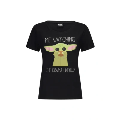 Abbildung von Star Wars YODA Tshirt print, Damen, Größe: Large, Schwarz