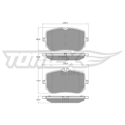 Abbildung von TOMEX brakes TX 19 48 Bremsbelagsatz Vorderachse für Verschleißwarnanzeiger vorbereitet mit Bremssattelschrauben Zubehör MERCEDES BENZ: A Klasse