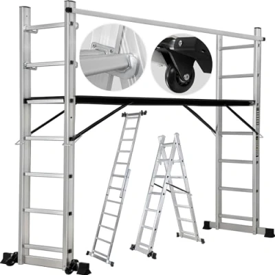Abbildung von 𝐂𝐑𝐀𝐅𝐓𝐅𝐔𝐋𝐋 Gerüst CF 103A 𝟑 𝐉𝐀𝐇𝐑𝐄 𝐆𝐀𝐑𝐀𝐍𝐓𝐈𝐄 Trittleiter Rollgerüst Haushaltsleiter Arbeitsbühne Anlegeleiter Alu Leiter Leitergerüst Baugerüst (7 Sprossen)