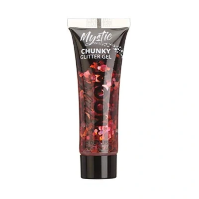 Abbildung von Smiffys Kostüm Moon Glitter Mystic Chunky Gel rosa rot, Leicht anzuwendendes Glitzergel für Körper, Haare und Gesicht