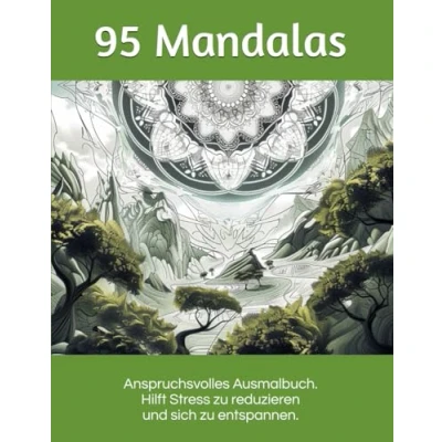 Abbildung von Malbuch für Erwachsene: 95 Mandalas Futuristische Landschaften: Hilft Stress zu reduzieren und sich entspannen.