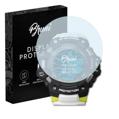 Abbildung von Bruni Schutzfolie kompatibel mit Casio GBD H1000 Folie, glasklare Displayschutzfolie (2X)