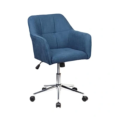 Abbildung von SVITA Schreibtischstuhl JAKE (1 St), stufenlos höhenverstellbar, pflegeleicht, elegant, Rollen, Blau