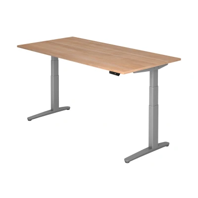 Abbildung von Hammerbacher Schreibtisch XBHM2E Nussbaum/Silber