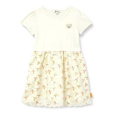 Abbildung von Steiff Kleid EU Größe 98 Antique White, Mädchen Kleid, Kinderkleid für jeden Anlass, lockere und Bequeme Passform, waschmaschinenfest