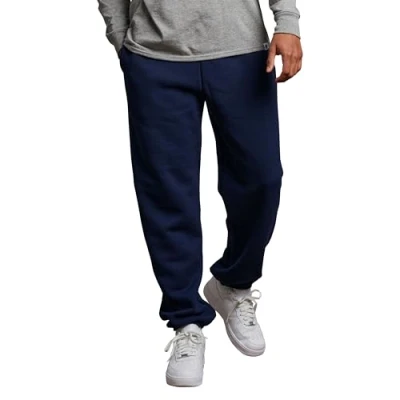 Abbildung von Russell Athletic Herren Dri Power Fleece Hose mit geschlossenem Boden, Größe S, Schwarz (US), Navy, 27 32