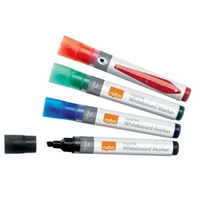 Abbildung von Nobo Liquid Ink Whiteboardmarker Set, 10 Stück, Breite 4 mm Spitze, Mehrfarbig, 1915386