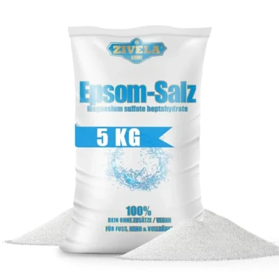 Abbildung von Epsom Salz 5kg Badesalz Bittersalz Magnesiumsulfat Pharmaqualität 100% Rein Natürliches (1x 5kg)