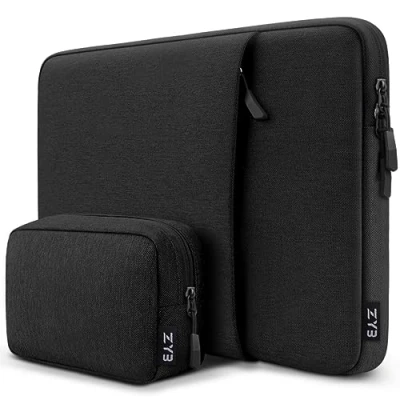 Abbildung von ZYB 13 Zoll Laptop Hülle Tasche, Tasche für 2022 2024 MacBook Air 13.6 M3 M2, 2018 2020 M1, 2016 Pro M2 XPS 13, Surface 9 X Zubehör Schwarz