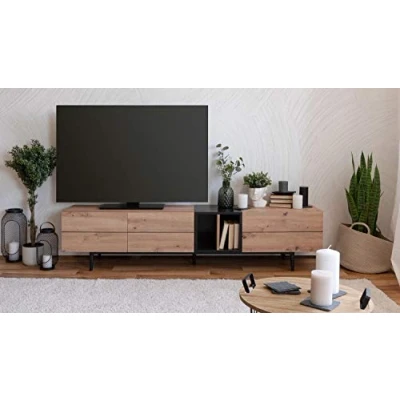 Abbildung von DEINE TANTE EMMA 003056 NOLA 56A Artisan Eiche Nb. / schwarz Lowboard HiFi Kommode TV Board Schrank Fernseher ca. 195 cm