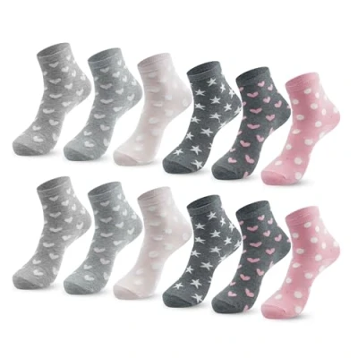 Abbildung von Libella 12er Socken Mädchen nahtlose Kindersocken süße Punkte und Herzen 2884 23 26
