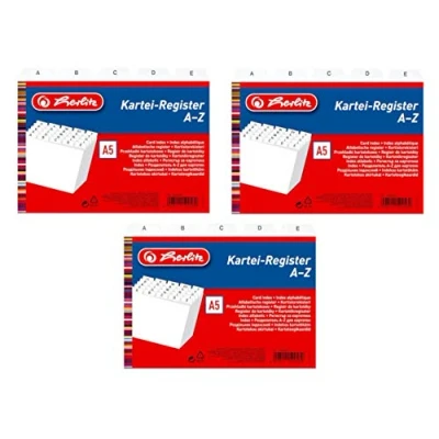 Abbildung von Herlitz 1500560 Karteiregister PP A5 weiß (3x DIN A5)