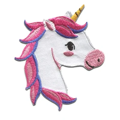 Abbildung von Catch the Patch Aufnäher Bügelbild, Aufbügler, Applikationen, Patches, Flicken, zum aufbügeln, Polyester, Einhorn Kopf Unicorns Größe: 6,5 x 8,2 cm