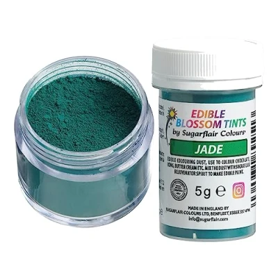 Abbildung von Sugarflair Blossom Tint Dust Lebensmittelfarbe Pulver Jade Lebensmittel Farbe für Kuchenoberflächen, Zuckerpaste, Fondant, Zuckerguss, Schokolade, Buttercreme, Macarons und mehr 5g
