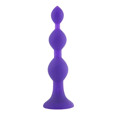 Abbildung von Lila Silikon Analdildo mit Kugeln und Saugfuß, 19.5cm (1 Stück) 1 St