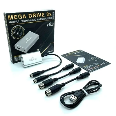 Abbildung von Kaico SEGA Megadrive HDMI Adapter mit 2 Fach Zeilenverdoppler Converter für Saturn, Megadrive, Genesis, SNK Neo Geo Unterstützt RGB und Composite Ausgabe