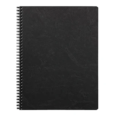Abbildung von Clairefontaine 782521C Collegeblock / Heft Age Bag mit Doppelspirale, DIN A4+ 80 Blatt abtrennbar, perforiert, 4 fach gelocht, kariert, Schwarz, 1 Stück