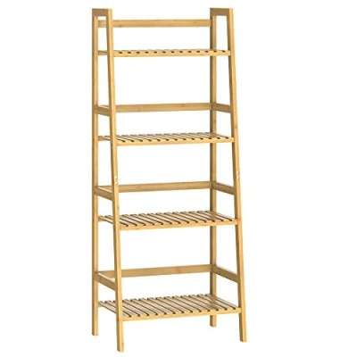 Abbildung von Casaria Standregal, Bambus 4 Ebenen 123x48x32cm Massiv 40kg Belastbarkeit Nachhaltig