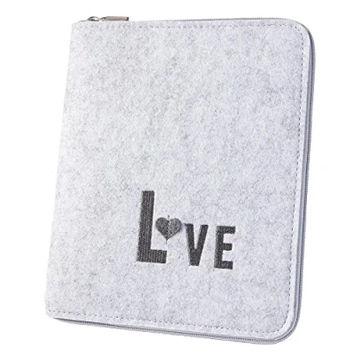 Abbildung von luxdag Mom&#039;s Organizer A5 mit Reißverschluss aus Filz (Farbe &amp; Motiv wählbar) Hülle für Mutterpass, U Heft, Ultraschallbilder Impfpass Geschenk Mütter werdende