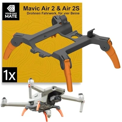 Abbildung von Drohnen Fahrwerk, 1 Set, kompatibel mit DJI Air 2, 2S, Landebeine schützen Gimbal und Unterboden, Unterbau für sanftes Landen, Drohne Beine Landung, Landegestell, Landefüße aufsteckbar
