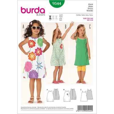 Abbildung von Burda Schnittmuster 9544 Kleid Gr. 110 140