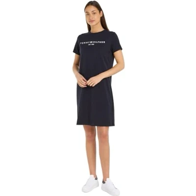 Abbildung von Tommy Hilfiger LOGO Jerseykleid, Damen, Größe: XS, Desert sky