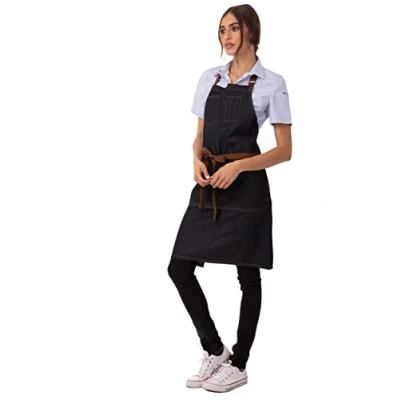 Abbildung von Chef Works Unisex Memphis Bib Apron Latzschürze, Indigoblau, Einheitsgröße