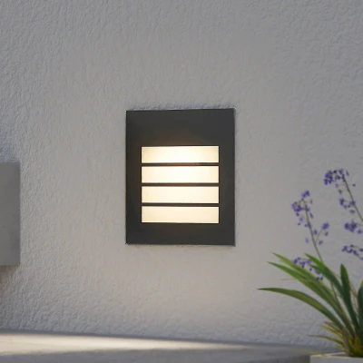 Abbildung von Arcchio LED Wandeinbaulampe Zamo, Rasterabdeckung, schwarz