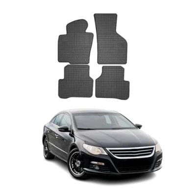 Abbildung von Fußmatten Automatten kompatibel mit VW Passat CC 2008 2012 OMAC Antirutsch Gummimatten 3D Schwarz