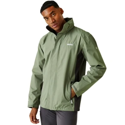 Abbildung von Regatta Herren Leichte Herrenjacke wasserdichte Jacke, Agave Green/Ash, XL