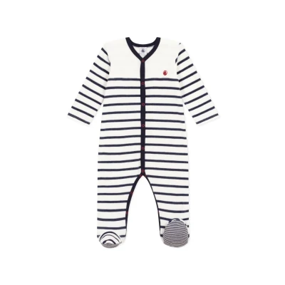 Abbildung von Petit Bateau Gestreifter Pyjama für Kinder, Größe: 86, Marshmallow smoking