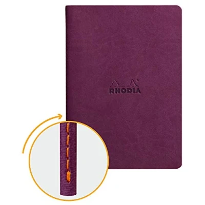 Abbildung von Rhodia 116410C Rhodiarama Notizbuch (ideal für Ihre Notizen, DIN A5, 14,8 x 21 cm, 32 Blatt, liniert, Premium Velinpapier 80g, elfenbein) 1 Stück, violett