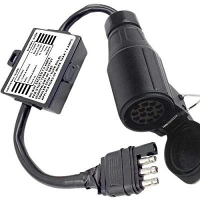 Abbildung von CARROFIX US Style 4 Pin Flat Adapter to European 13pin Plug American Vehicle EU Round Trailer Light Converter
